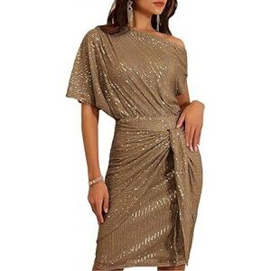 Elegant Gold Sequin Dress